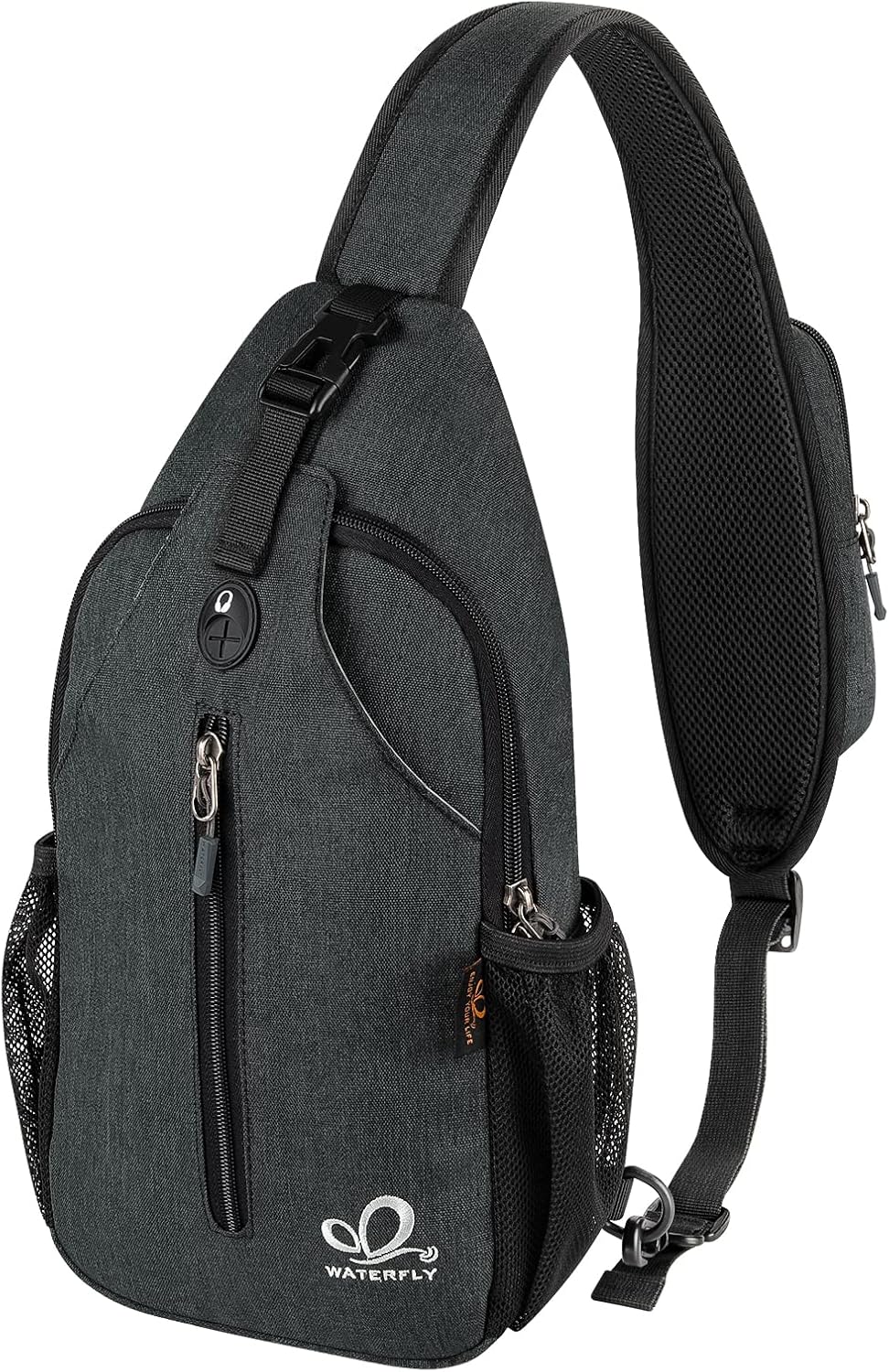 WATERFLY Crossbody Sling Backpack Sling Bag Travel Hiking Chest Bag Daypack