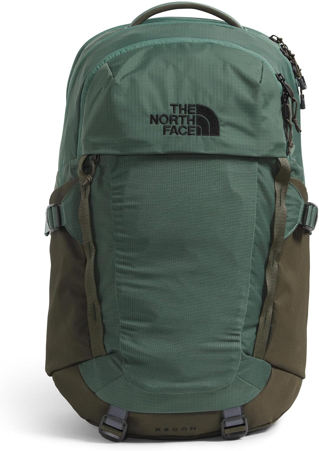 The North Face Recon Everyday Laptop Backpack | Daypack with Water Repellent Finish, 16" Laptop Sleeve, 2 Water Bottle Pockets, Duck Green/New Taupe Green, One Size