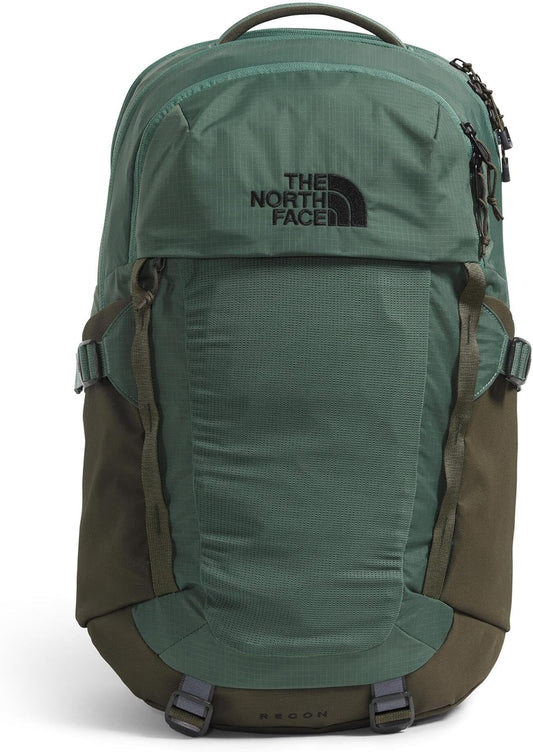 The North Face Recon Everyday Laptop Backpack | Daypack with Water Repellent Finish, 16" Laptop Sleeve, 2 Water Bottle Pockets, Duck Green/New Taupe Green, One Size