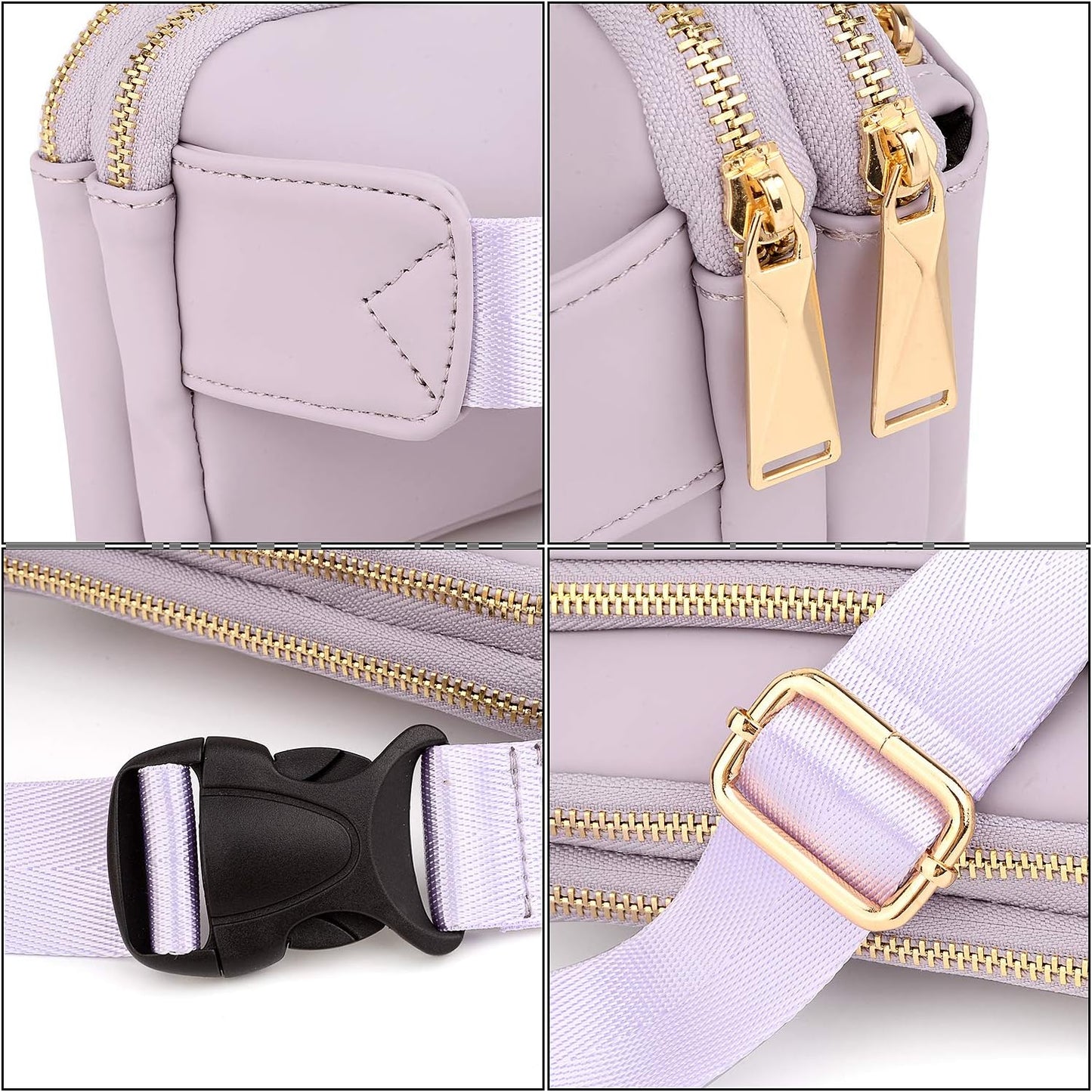 UTO Fanny Pack for Women Crossbody Trendy Fashion Belt Purse Chest Waist Hip Bumbag for Outdoor Shopping Travel Hiking