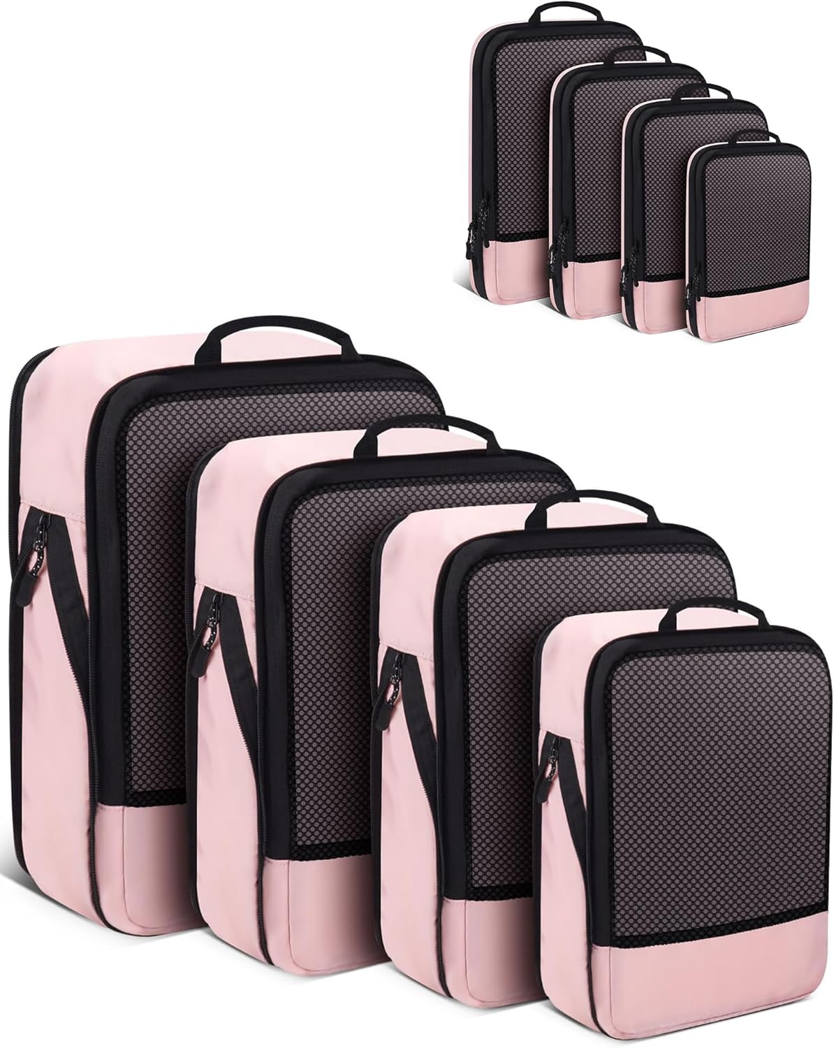 4 PCS Set Compression Packing Cubes for Travel, Lightweight Packaging Organizer Bags for Carry On