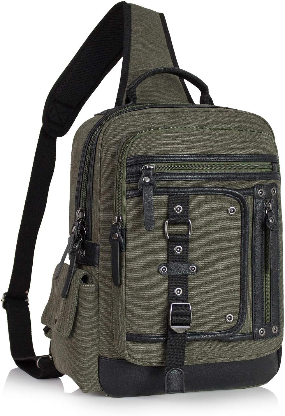 Schkleier Messenger Bag for Men Canvas Sling Bag Crossbody Backpack Laptop Shoulder Bag Hiking