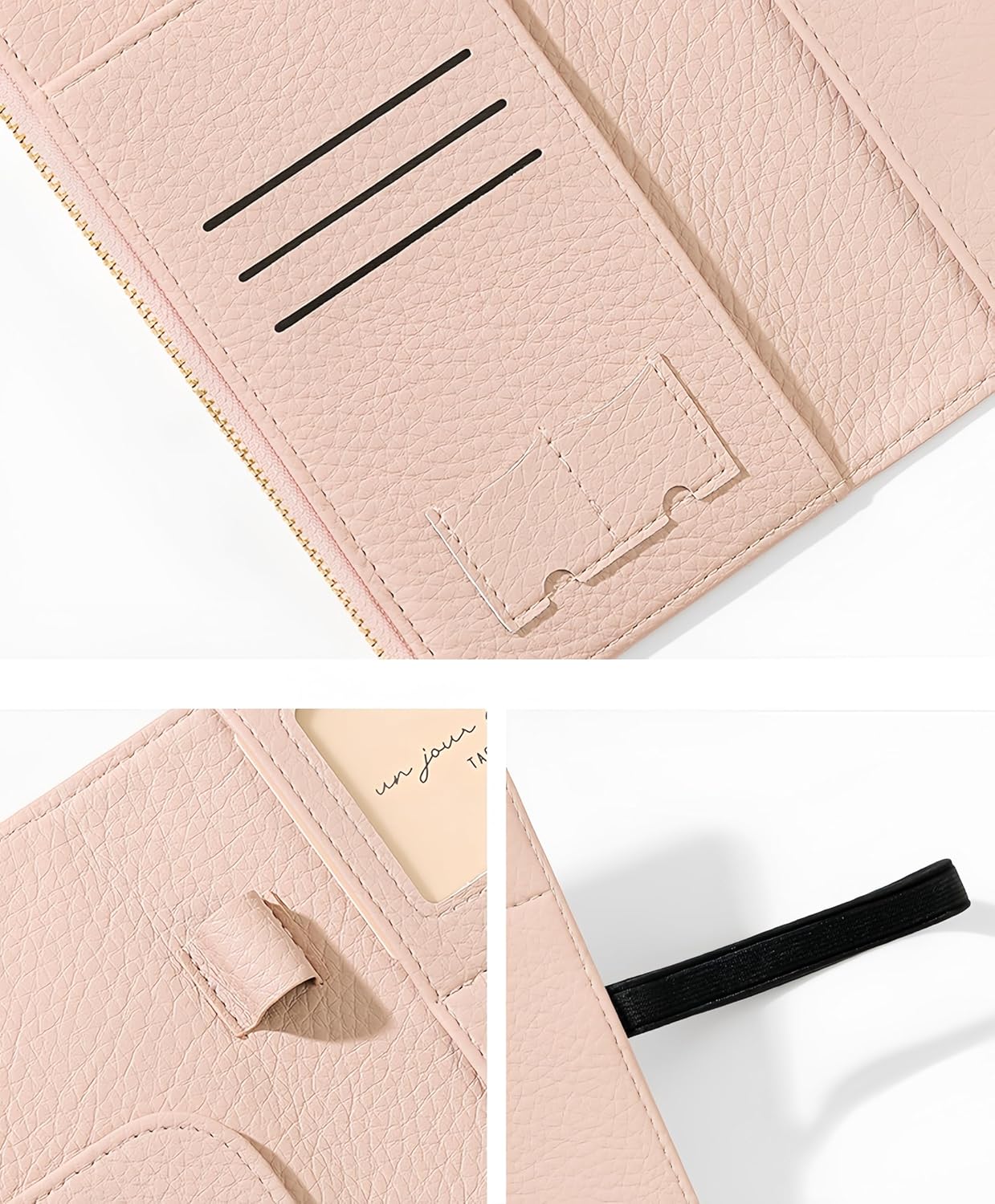RFID-Blocking Leather Travel Wallet & Passport Holder with Zipper Pocket, Card Slots, and Phone Compartment – Waterproof Travel Organizer for Women & Men. TG-1 (White)