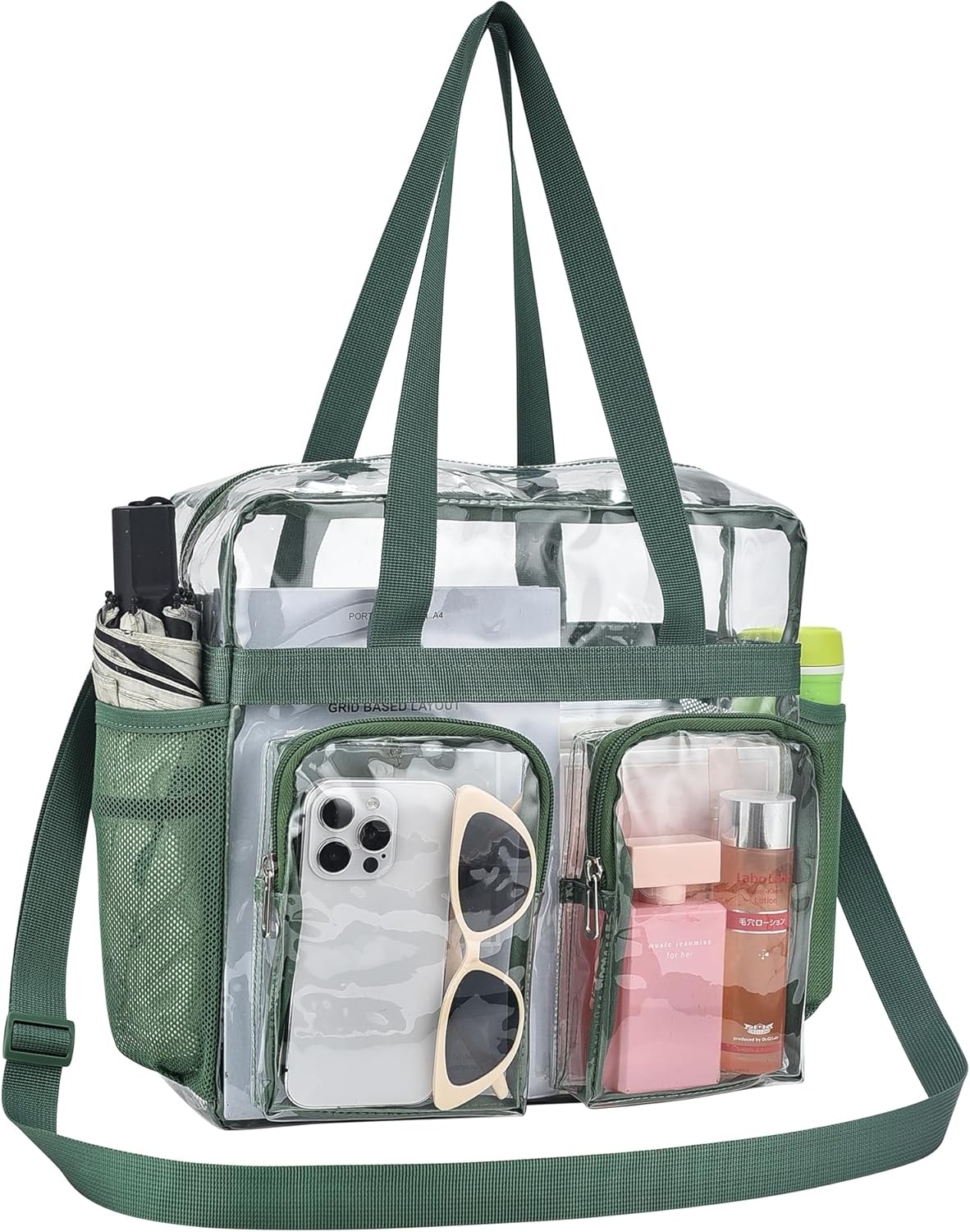 Oraben Clear Bag for Stadium Events 12x6x12 Clear Tote Bag for Women Transparent Lunch Bag for Work Sports Concert