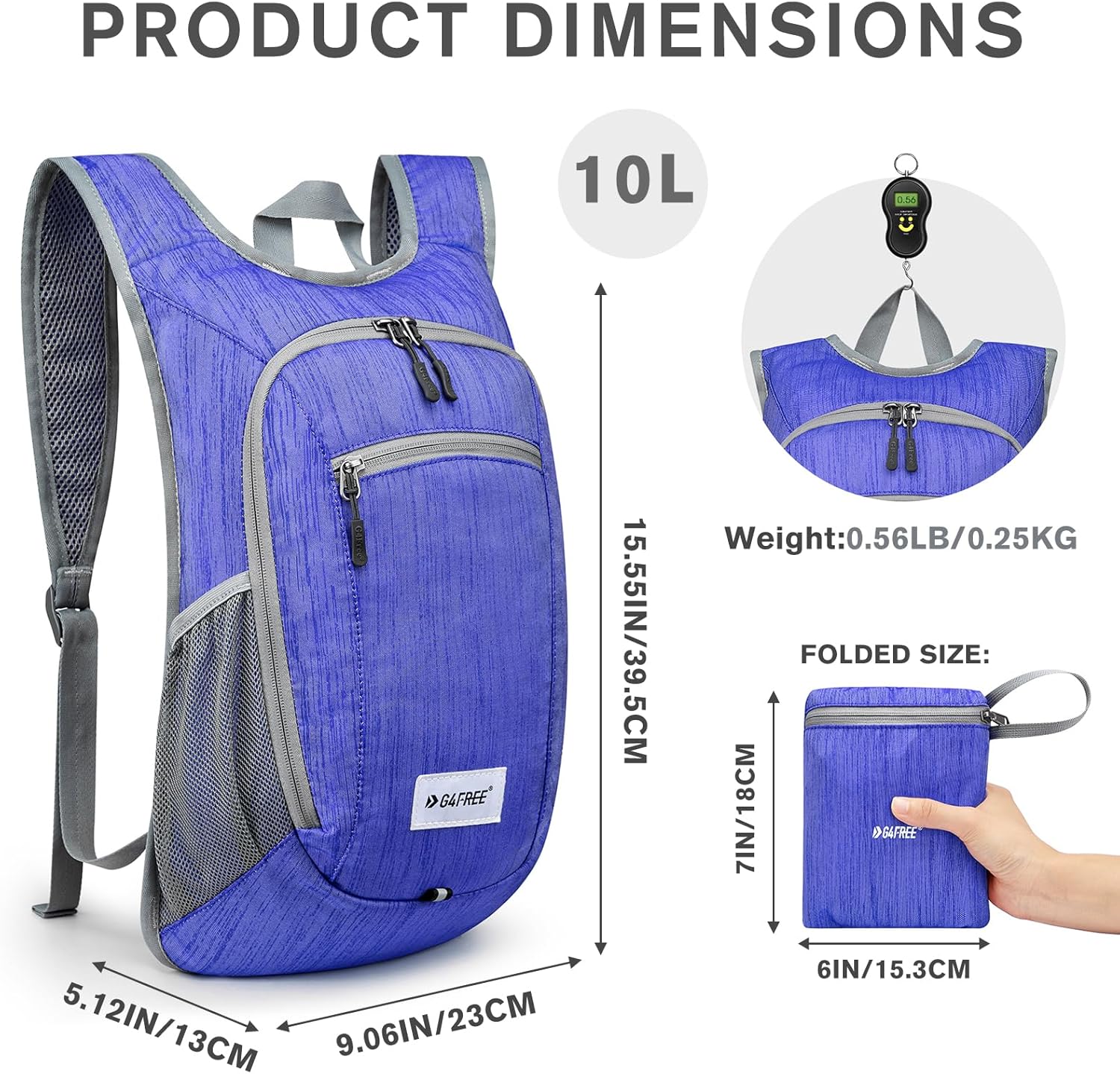 G4Free 10L/15L Hiking Backpack Lightweight Packable Hiking Daypack Small Travel Outdoor Foldable