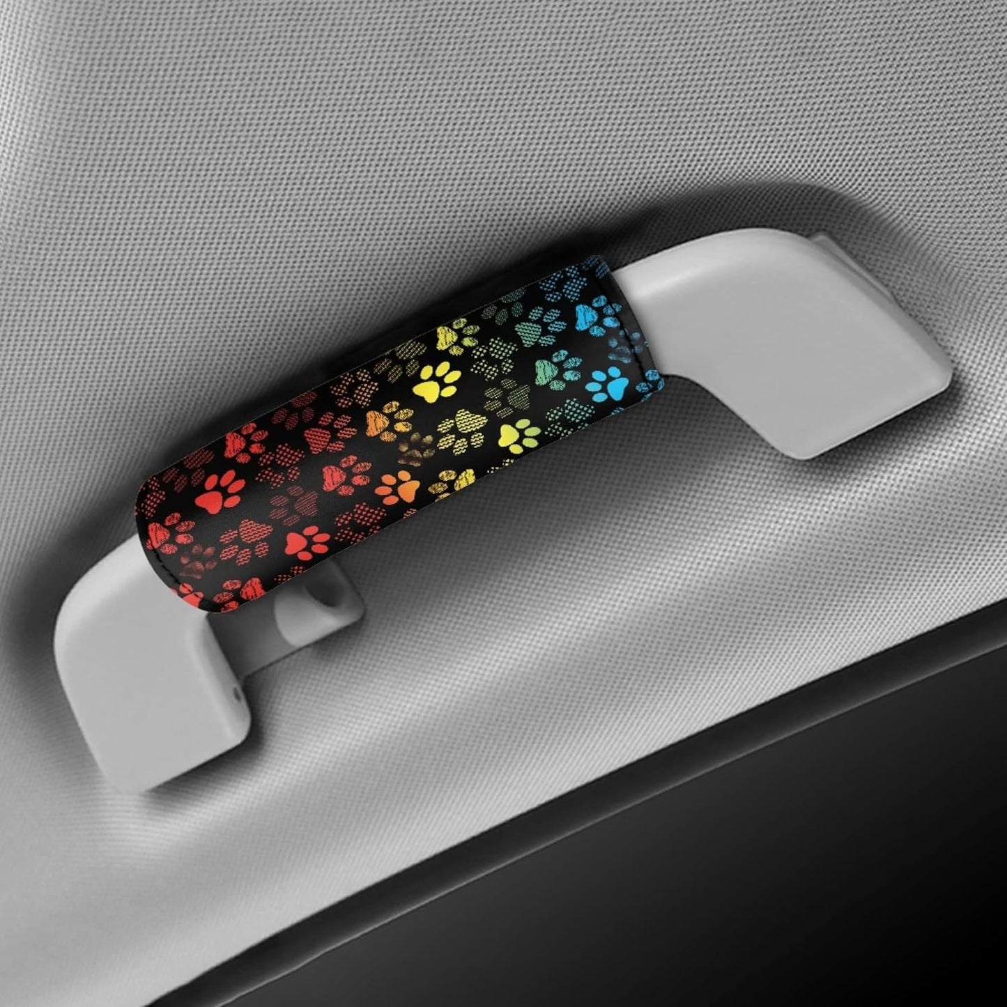 Colorful Paws Luggage Handle Protection Sleeve Cover Set of 2 Pcs,Personalized Luggage Handle Wrap Grip for Suitcase Portable Luggage Identifiers Marker Grips Protector