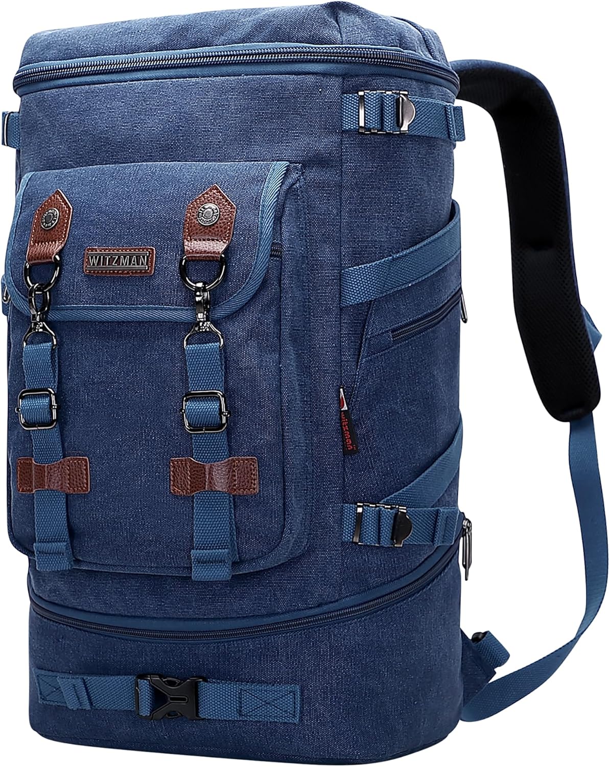 WITZMAN Travel Backpack for Men Women Canvas Backpack Carry on Luggage Rucksack Convertible Duffel Bag Large (A568 Blue)