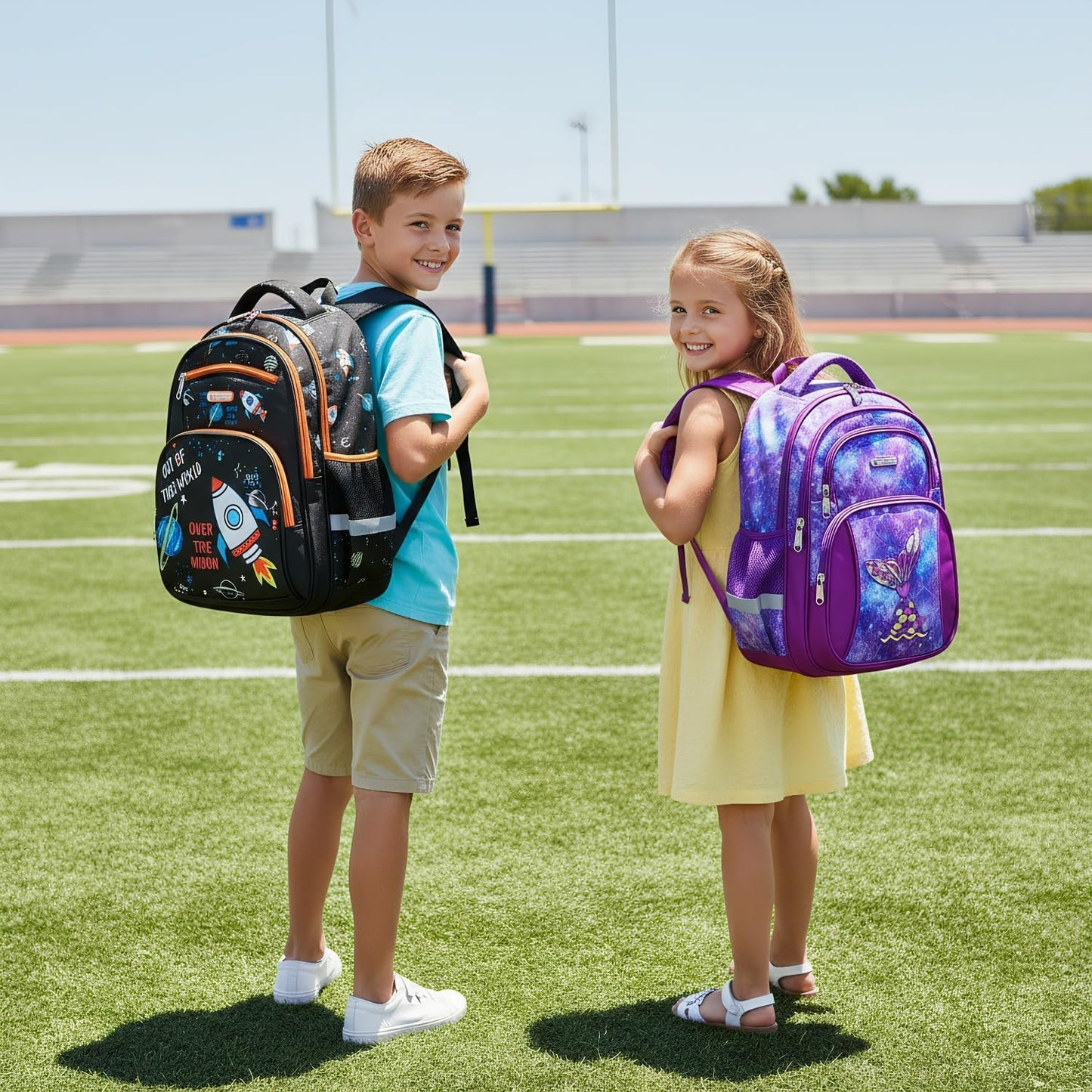 Cusangel Backpack for Boys Girls School Bookbags,Kindergarten Elementary Middle School Lightweight Waterproof Multifunctional Large Capacity for Backpack (16 inch Space Fun Prints)