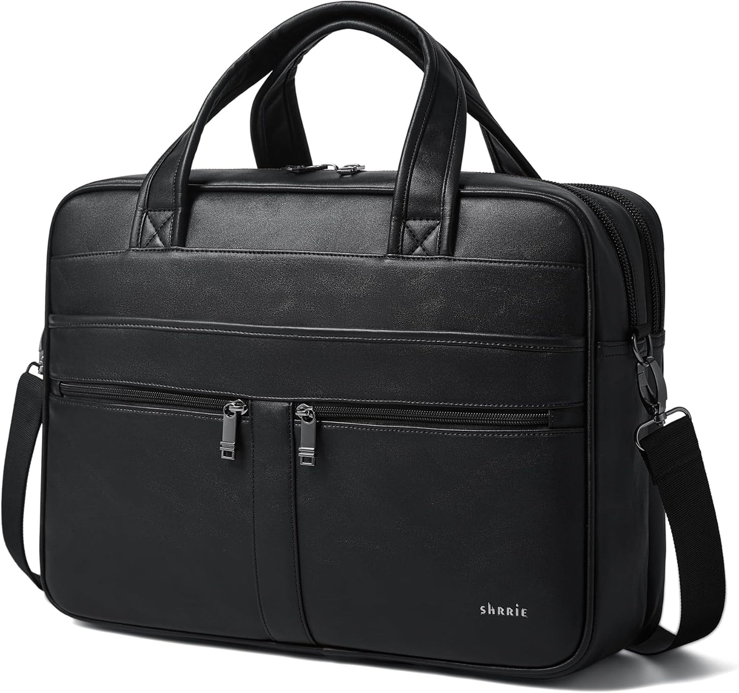 Shrrie Leather Messenger Bag for Men&Women 16 inch Laptop Bag,Water-Resistant Retro Leather Briefcase for Men Business,Work