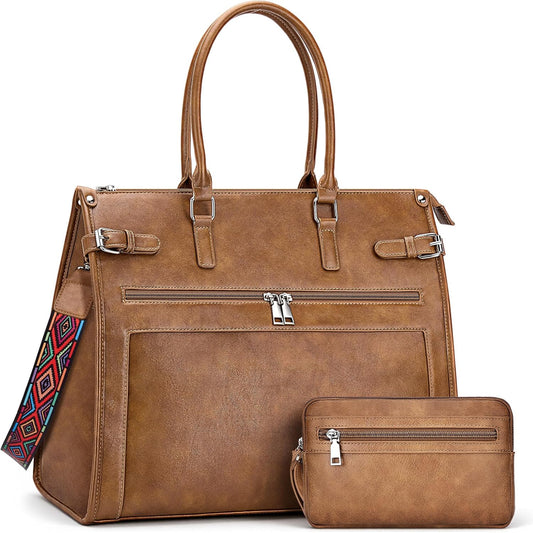 Laptop Tote Bag for Women Briefcase Laptop Purse, 15.6 inch Computer Work Bags with Satchel Purse