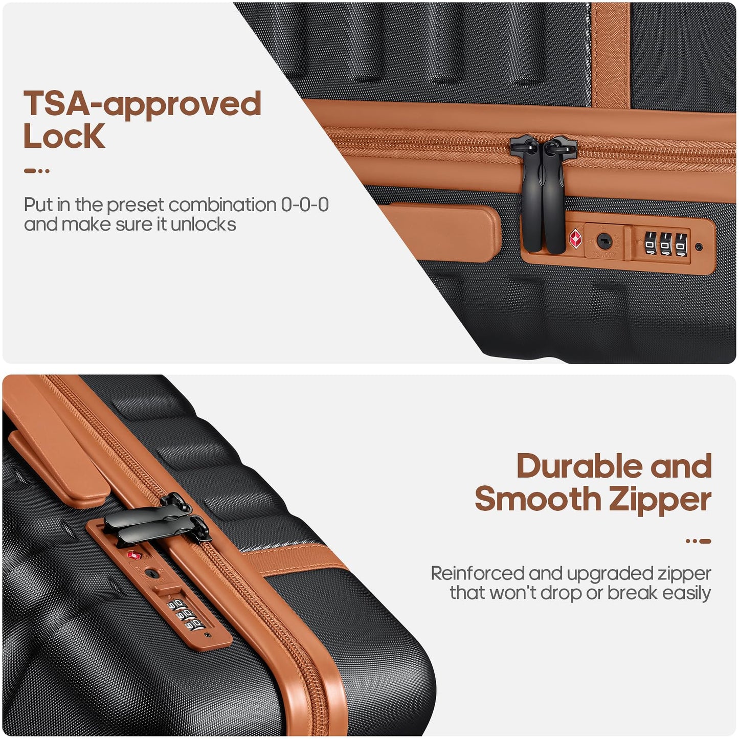 UKEIN Luggage Sets 3Piece, Carry On Luggage 20in Suitcase Set With Backpack