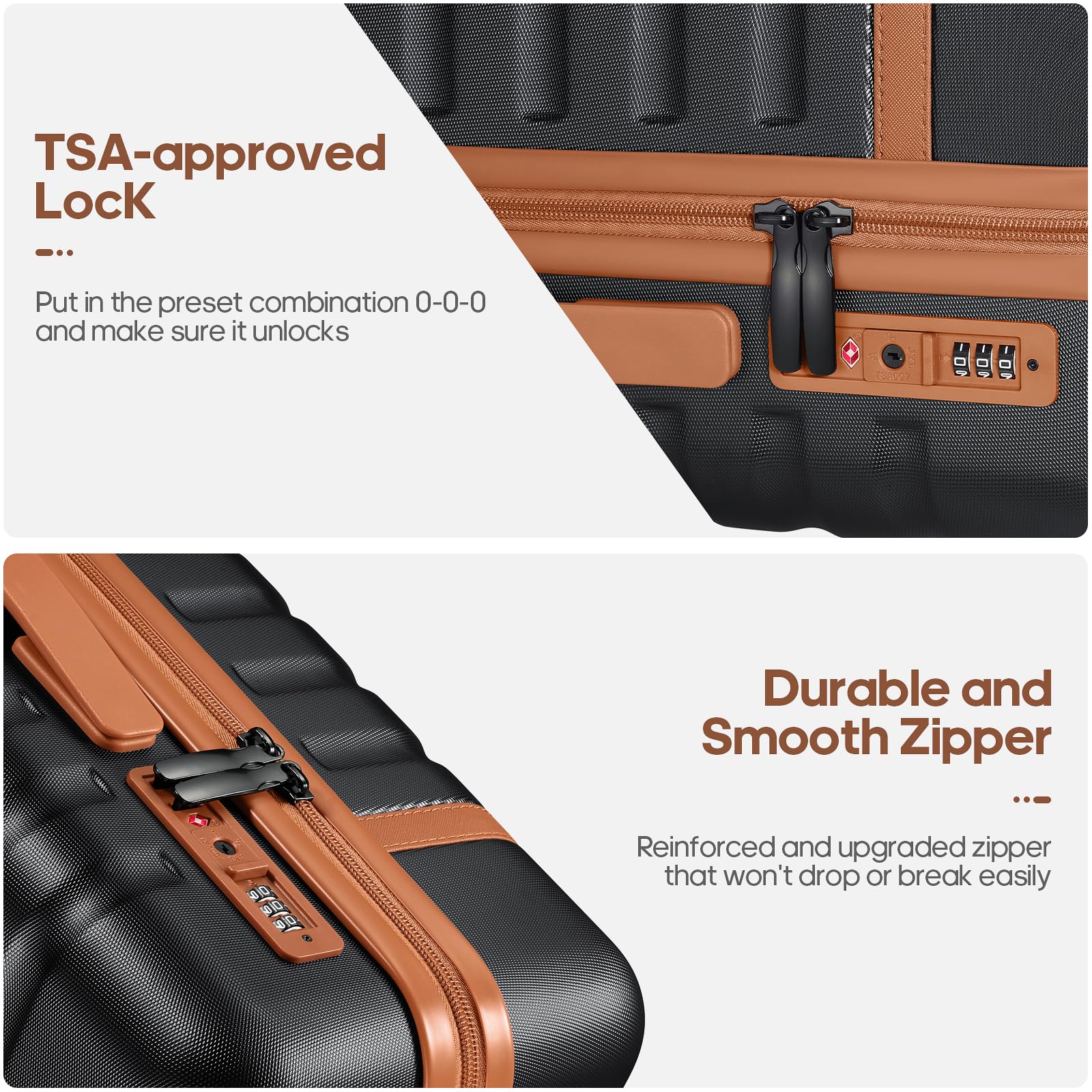 UKEIN Luggage Sets 3Piece, Carry On Luggage 20in Suitcase Set With Backpack
