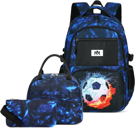 Bluboon School Backpack for Boys Teens Bookbag Travel Daypack Kids Girls Lunch Bag Pencil Case