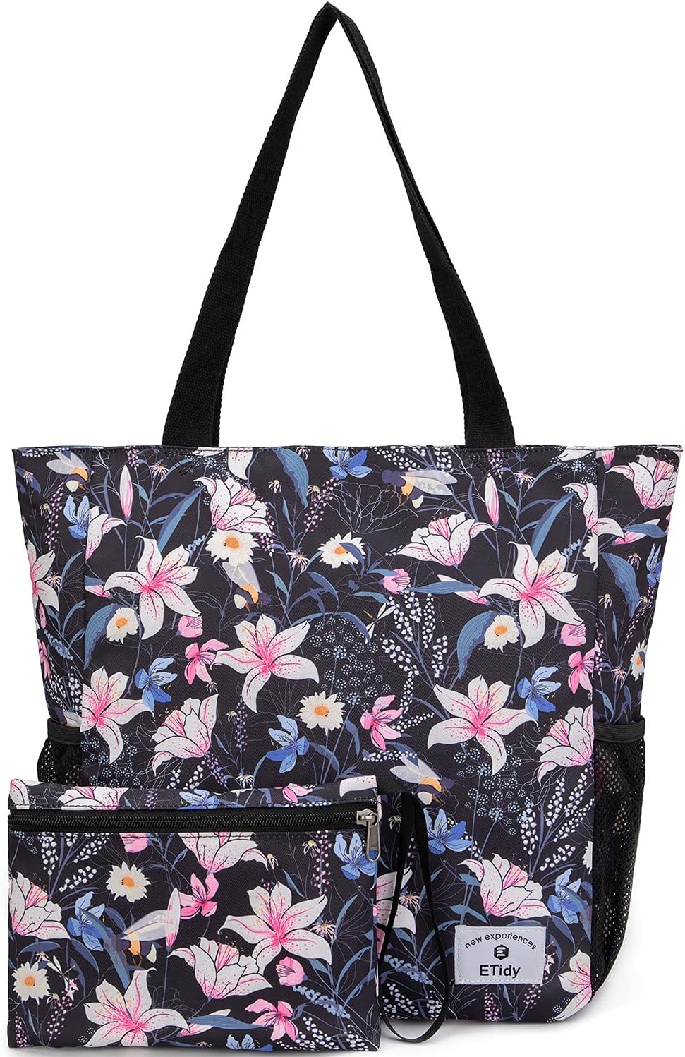 ETidy Large Capacity Foldable Tote Bag With Zipper Water-resistant SandproofWomen Beach Bag Handbag