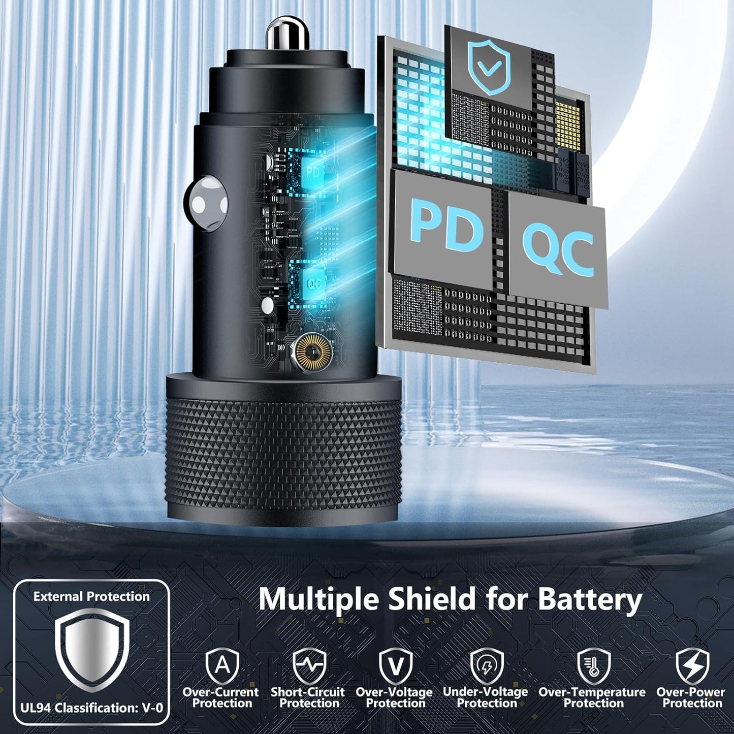 USB C Car Charger, Rombica 2Pack 52.5W USB-C&USB-A Power Cigarette Lighter Adapter PD/QC3.0 Type C Car Chargers Fast Charging for iPhone 17 17 Pro 17 Pro Max 16 16 Pro 15 14 13 12/Galaxy S25 S24/Pixel