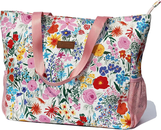 LARGE BEACH BAG Water Resistant Lightweight 20 inch Women Oversize Tote Bag for Gym Beach Travel Pool Yoga Nurse