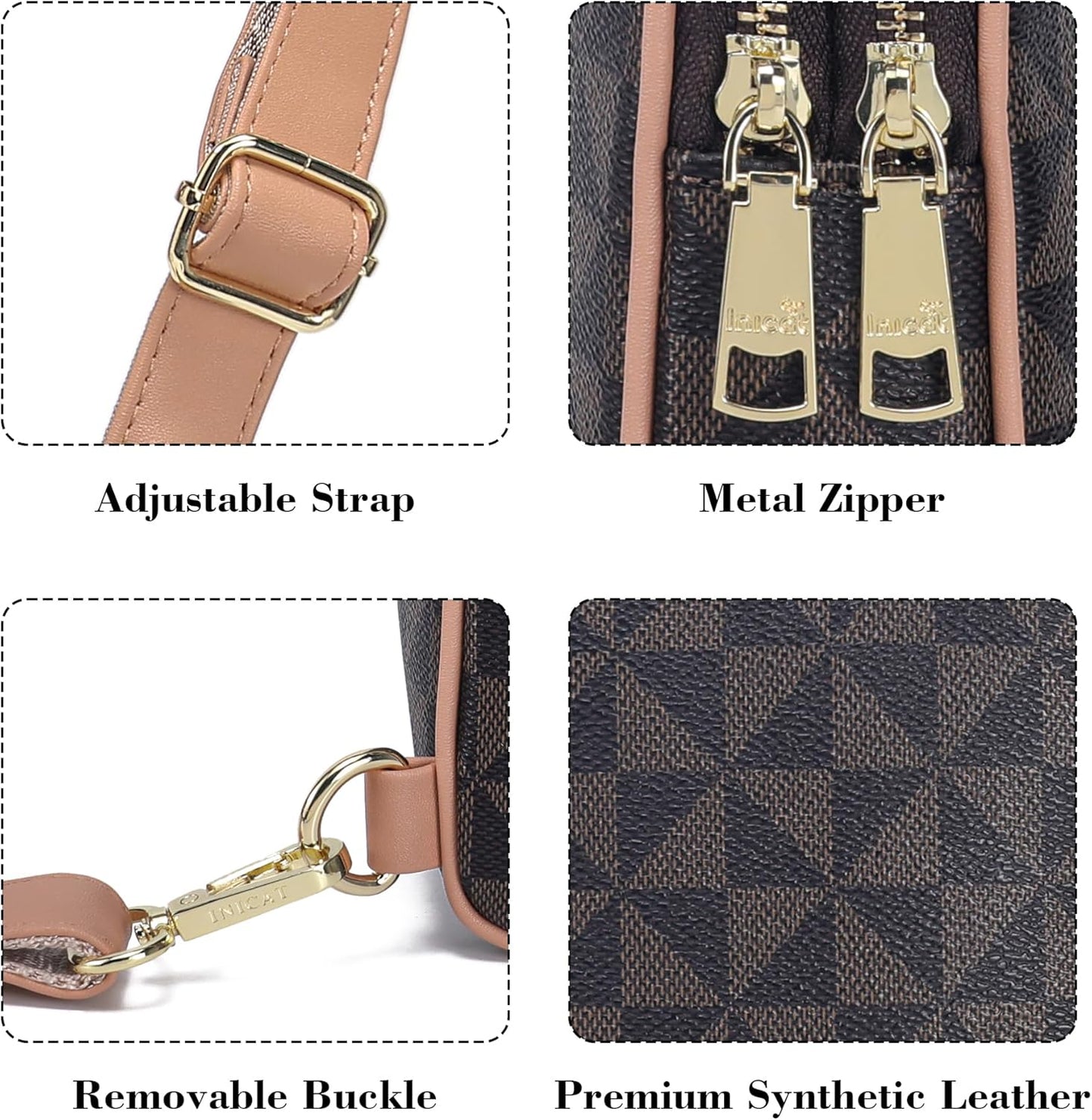 INICAT Travel Small Sling Bag Faux Leather Crossbody Bags Women Cross Body Bag Purses for Woman