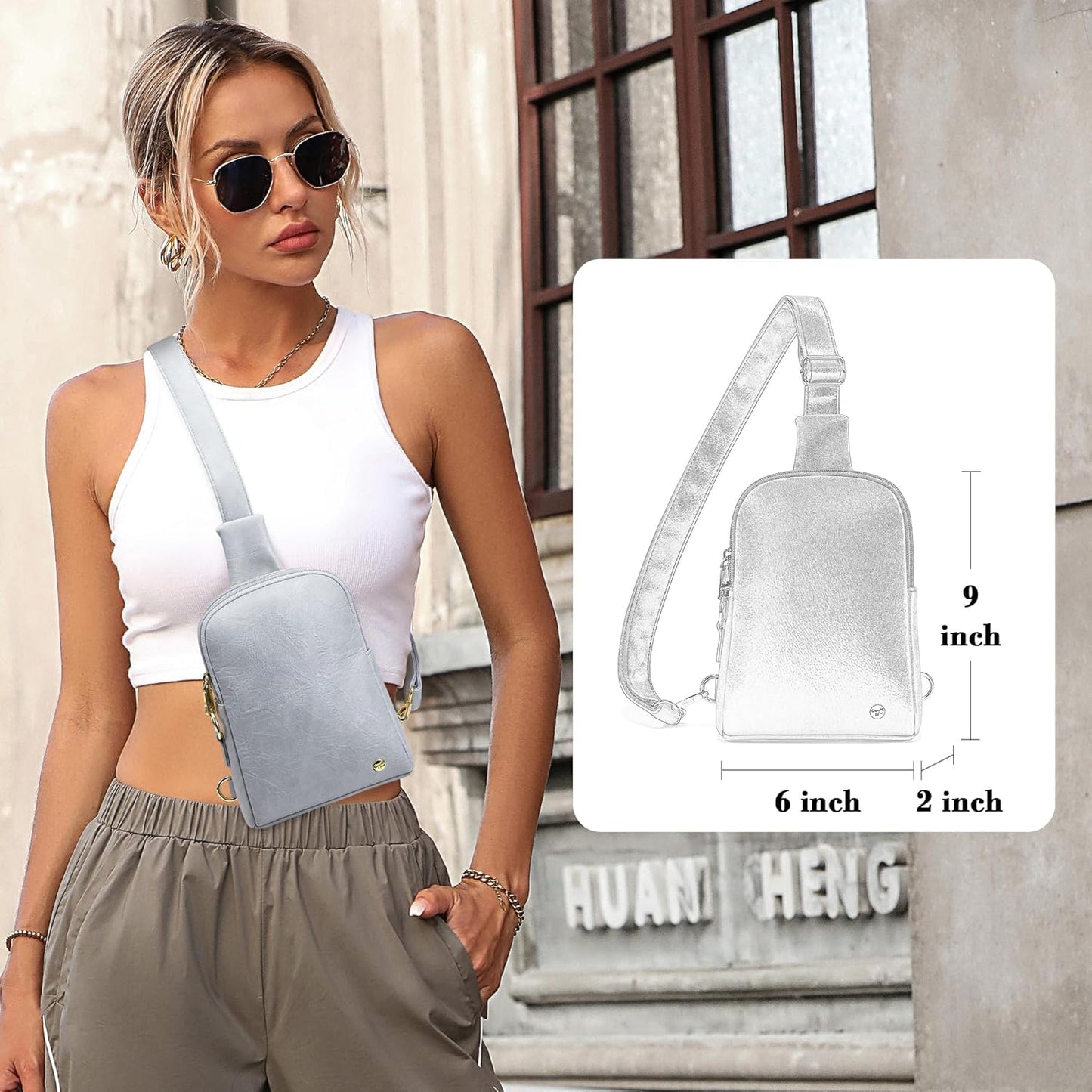 INICAT Travel Small Sling Bag Faux Leather Crossbody Bags Women Cross Body Bag Purses for Woman