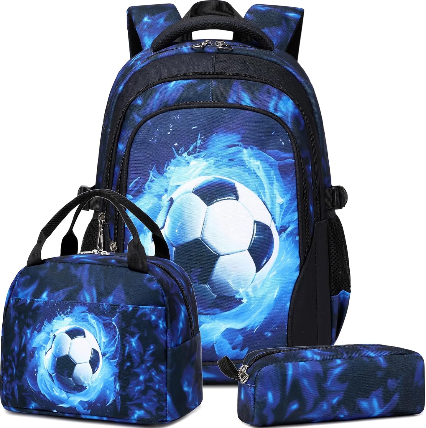 Meisohua Boys Backpack with Lunch Box Pencil Case 3pcs School Backpacks Set for Boy Kids Bookbags for Elementary Middle School Bags Water Resistant