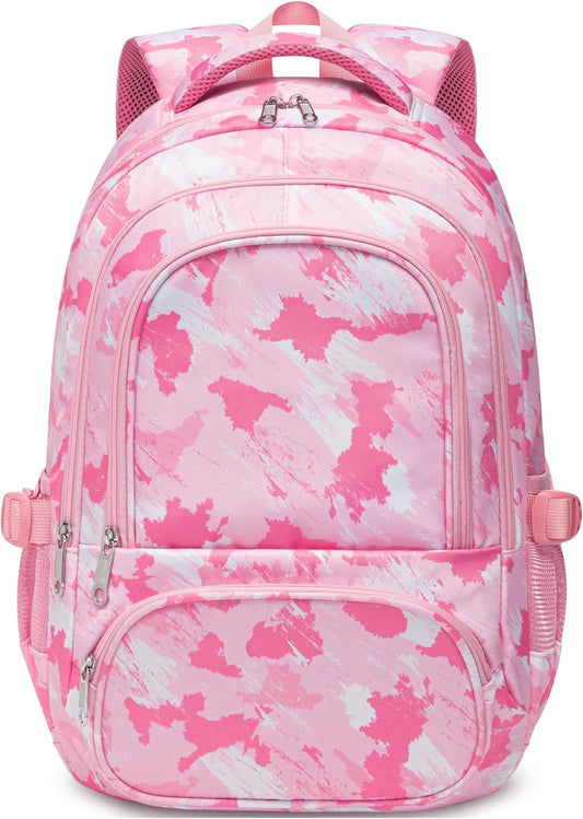 BLUEFAIRY Kids Backpacks for Boys Girls Ages 6-8 Elementary Primary Middle School Bag Back to School Book Bags Mochilas Escolares para Niños Niñas 17 Inch (Pink, Graffiti)