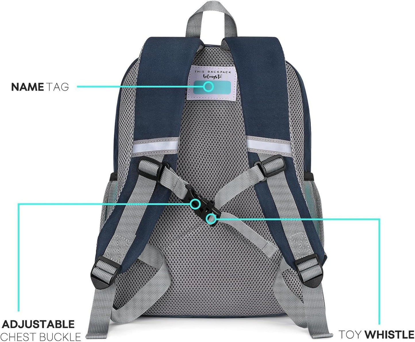 mibasies Toddler Backpack for Boys 2-4: Preschool Backpacks for Boys - Cute Kids Backpack