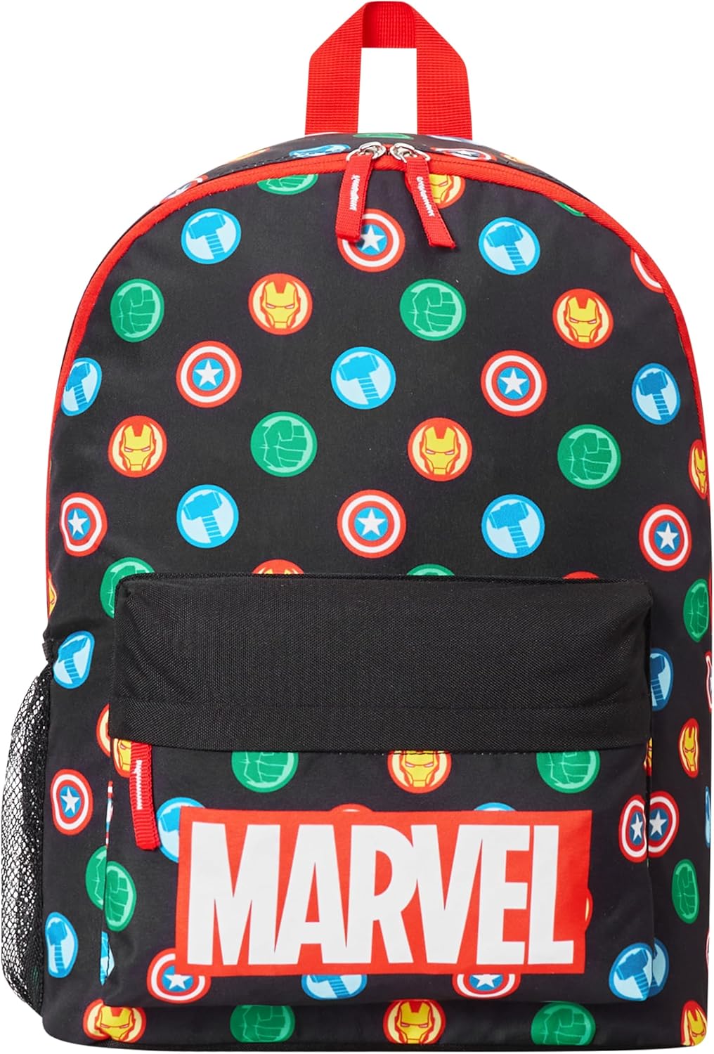 Marvel Avengers Backpack for Kids Teens Bookbag with Double Straps Daypack Backpacks for School Travel Sports Gifts for Boys (Black Aop)
