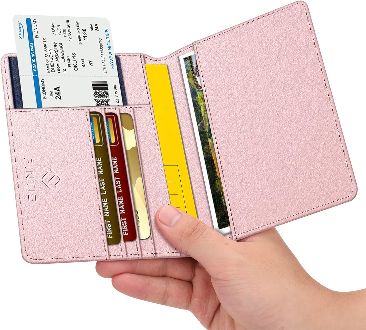 FINTIE Passport Holder, Slim Travel Wallet RFID Blocking Card Case Cover Passport Cover Protector Essentials with Credit Card Slots for Women/Men
