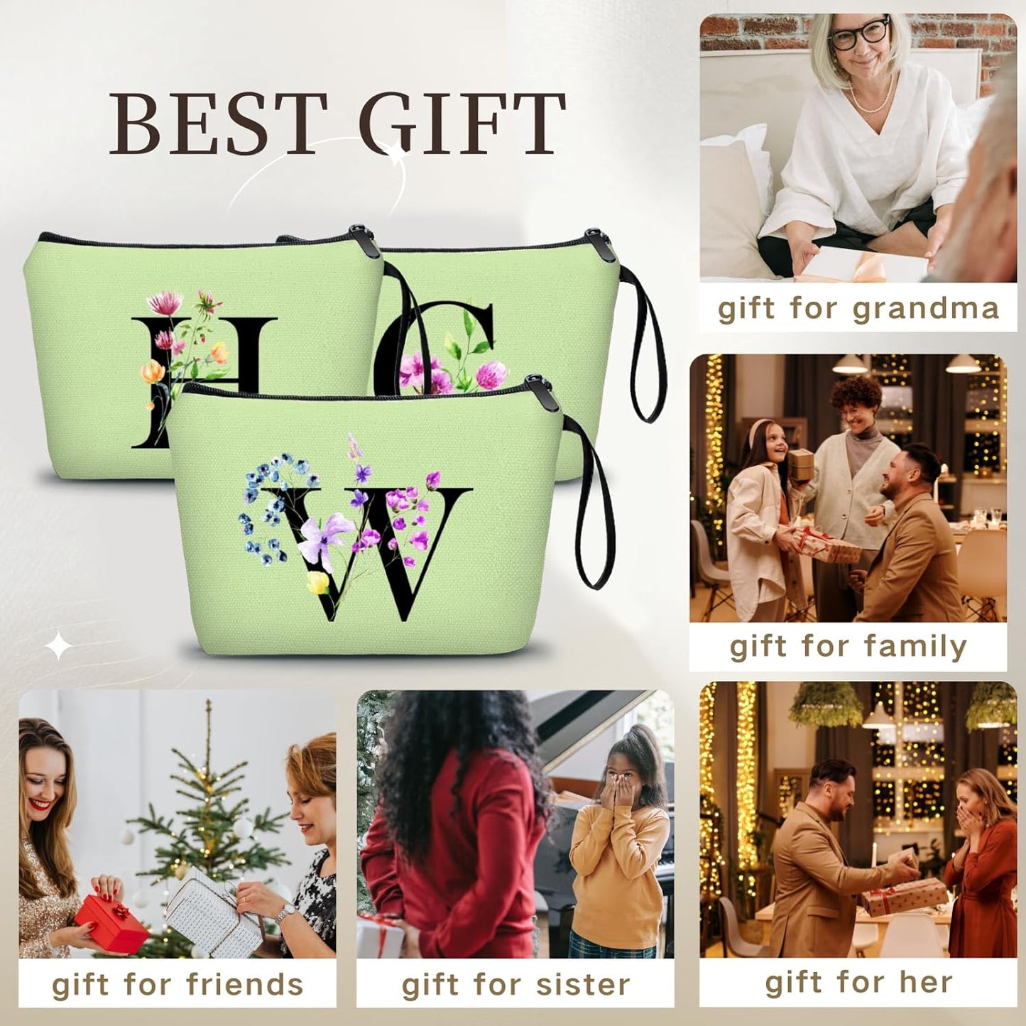 Birthday Inspirational Bridesmaid Proposal Team Small Gifts for Women Mom Aunt Teacher Sister Coworkers Makeup Cosmetic Bag Travel with Mirror Mothers Day Christmas Graduation W