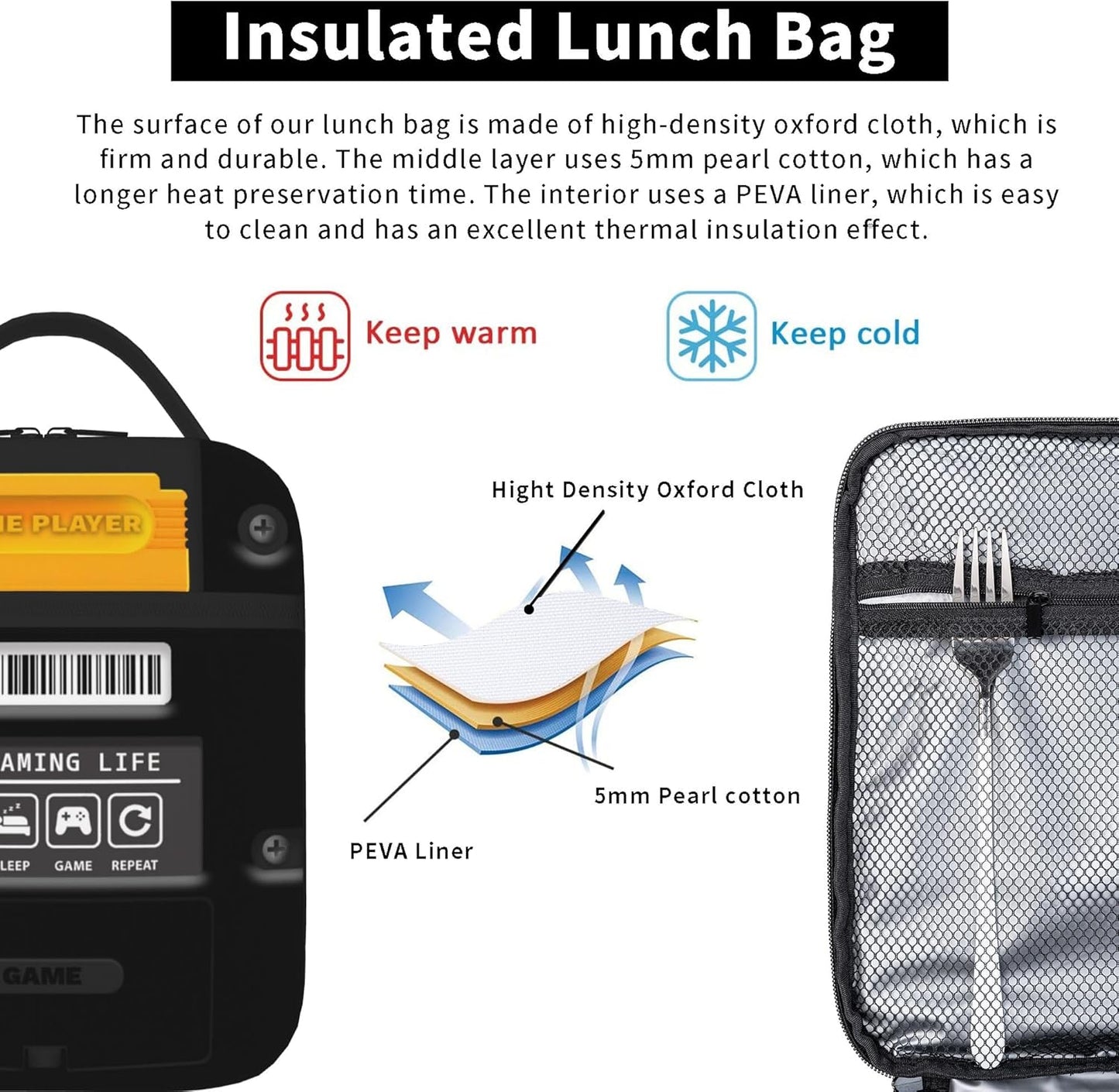 School Backpack With Lunch Bag and Pencil Case For Boys Gamer Backpack For Boys Kids Teens Video Game Bookbag Game Large Travel Laptop Backpacks (Black set)