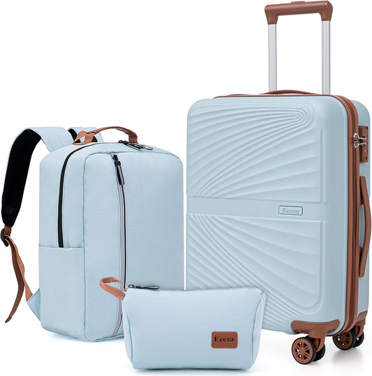 Luggage Sets 3 Piece, Suitcases with Wheels, ABS Hard Case Luggage with TSA Lock Spinner Wheels, Carry On Luggage Set (20inch)