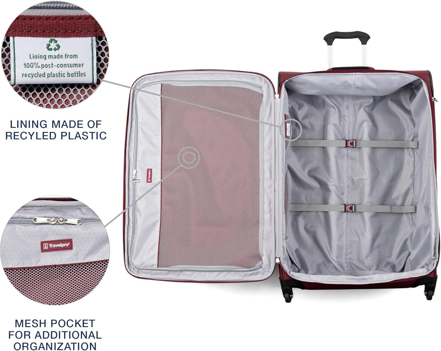 Travelpro Maxlite 5 Softside Expandable Checked Luggage with Spinner Wheels, Lightweight, 29-Inch — Burgundy