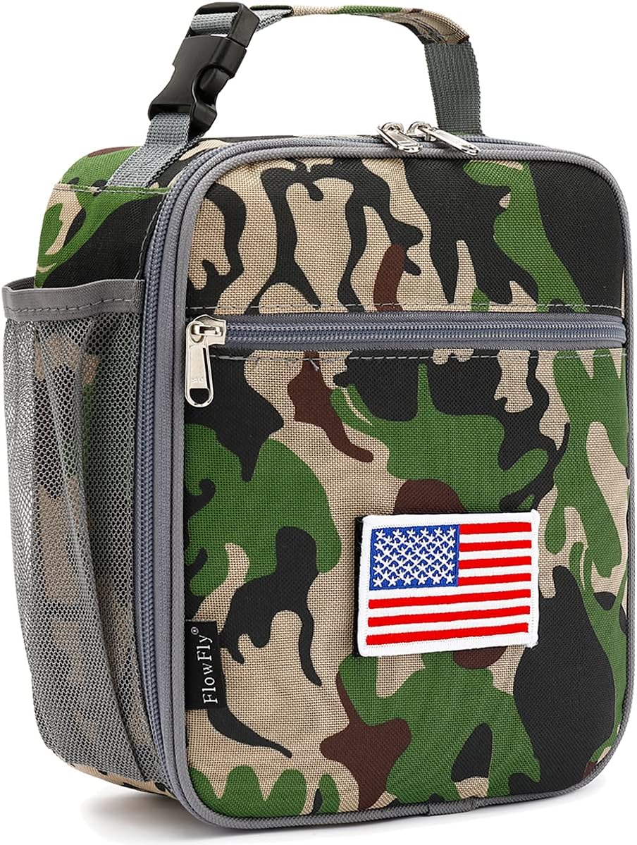 FlowFly Kids Lunch box Insulated Soft Bag Mini Cooler Back to School Thermal Meal Tote Kit for