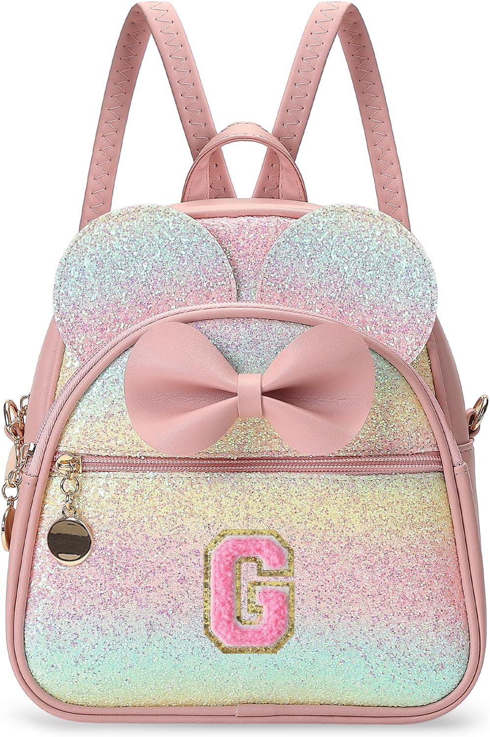 Christmas Birthday Gift for 2 3 4 5 6 7 8 9 10 Year old Girls Personalized Initial Mini Backpack Purse for Toddler Kids-Shine-G