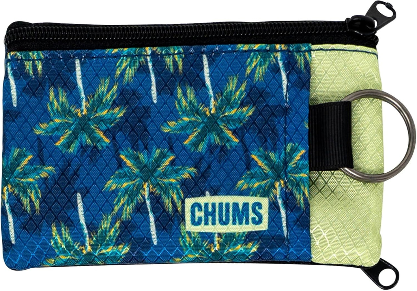 Chums Surfshorts Wallet - Lightweight Slim Wallet w/ RFID Blocking Card - Zippered, Minimalist Wallet w/Key Ring - Patterns