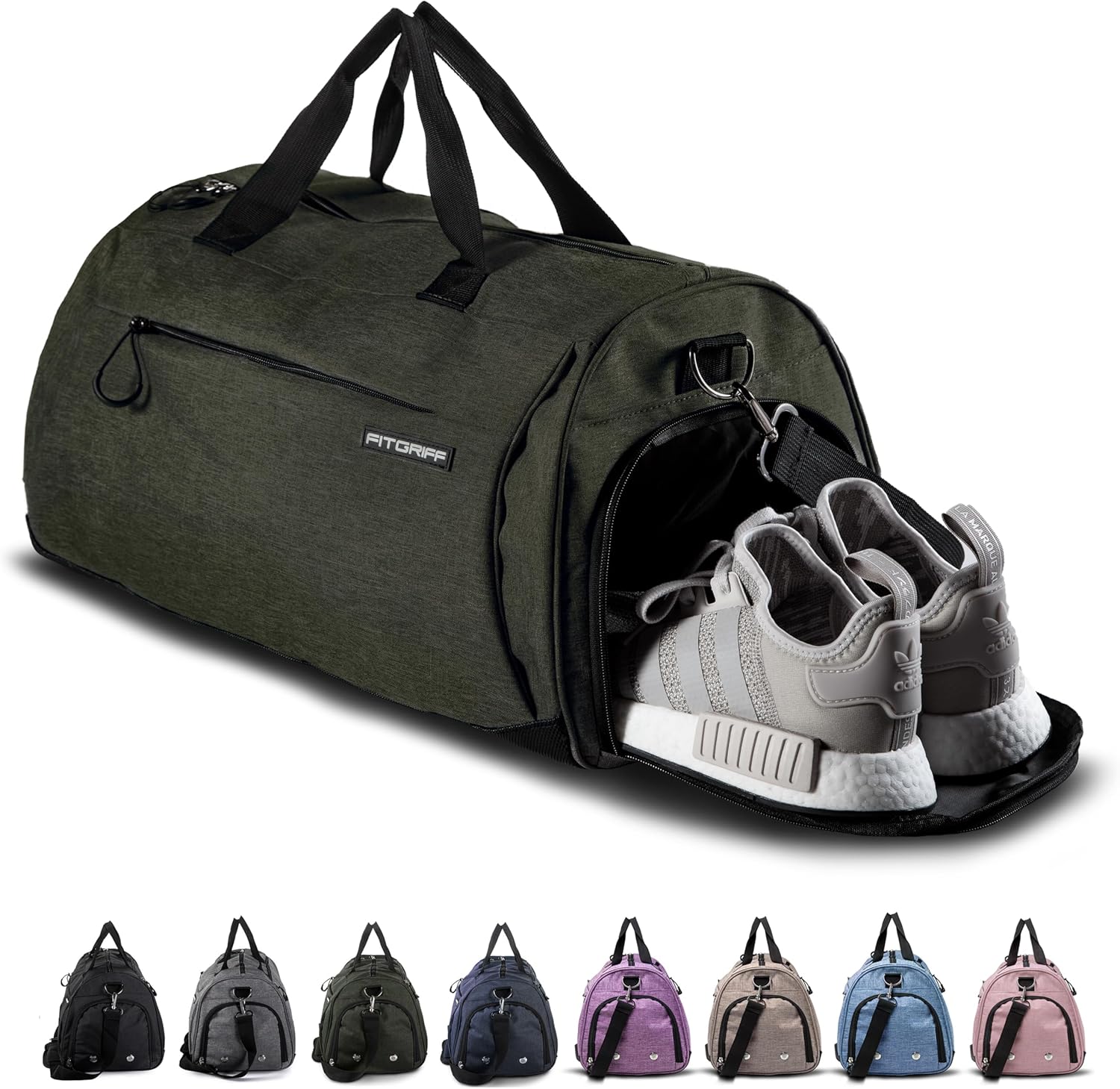 Fitgriff® Gym Bag for Men & Women with Shoe & Wet Compartment - Duffle Bag for Travel, Sports