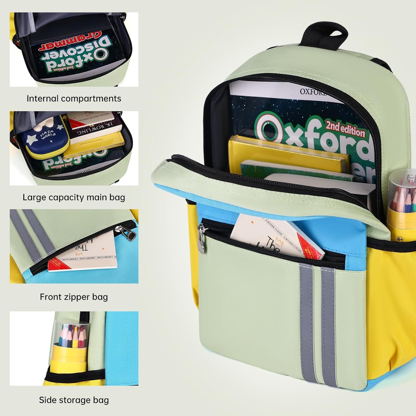 Kids Backpack for Boys Kindergarten School Backpack 14 inch Bookbag for Boys 4-8