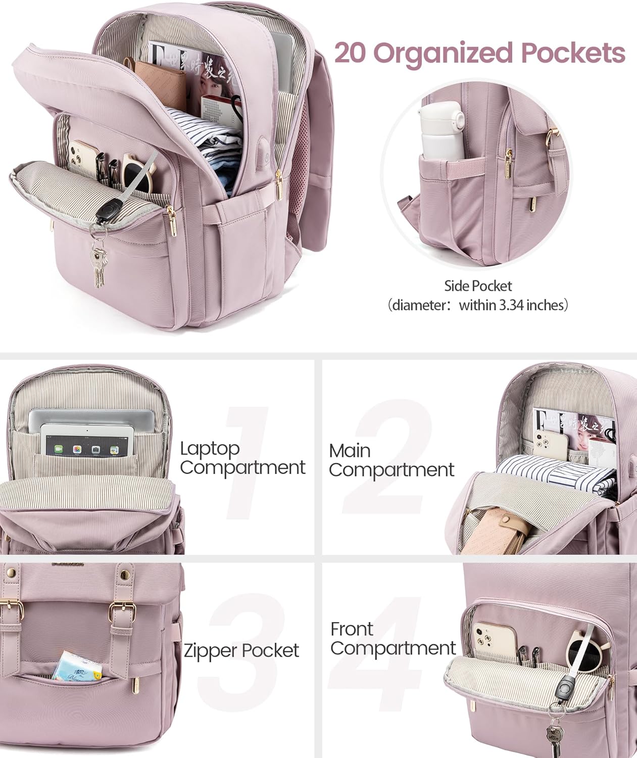 LOVEVOOK Travel Laptop Backpack Purse for Women Fashion Vintage Computer Backpack 15.6 Inch Large Teacher Nurse Backpack Casual Daypack for Business Work College