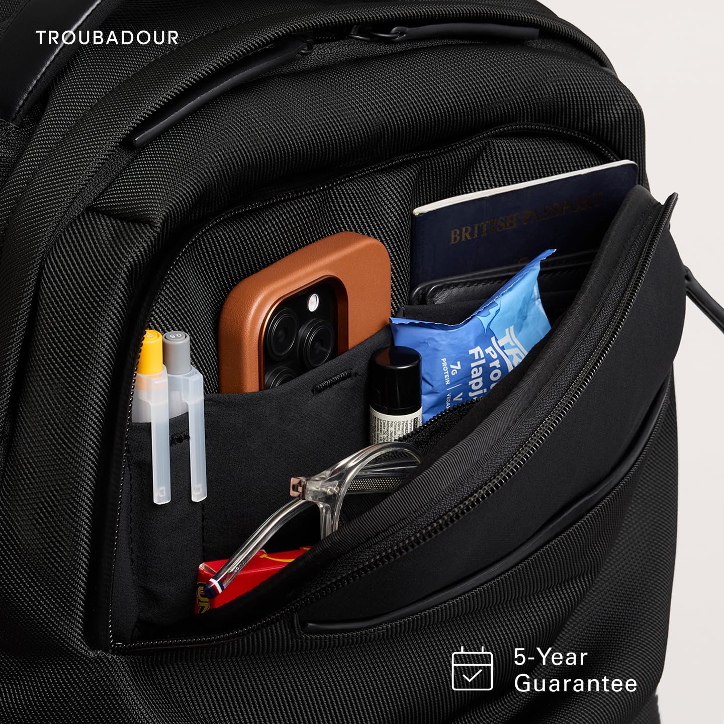 Troubadour Neo Backpack - 22L Lightweight Laptop Backpack - Ergonomic & Water Resistant - Versatile Style for Work and Travel - Charcoal Black