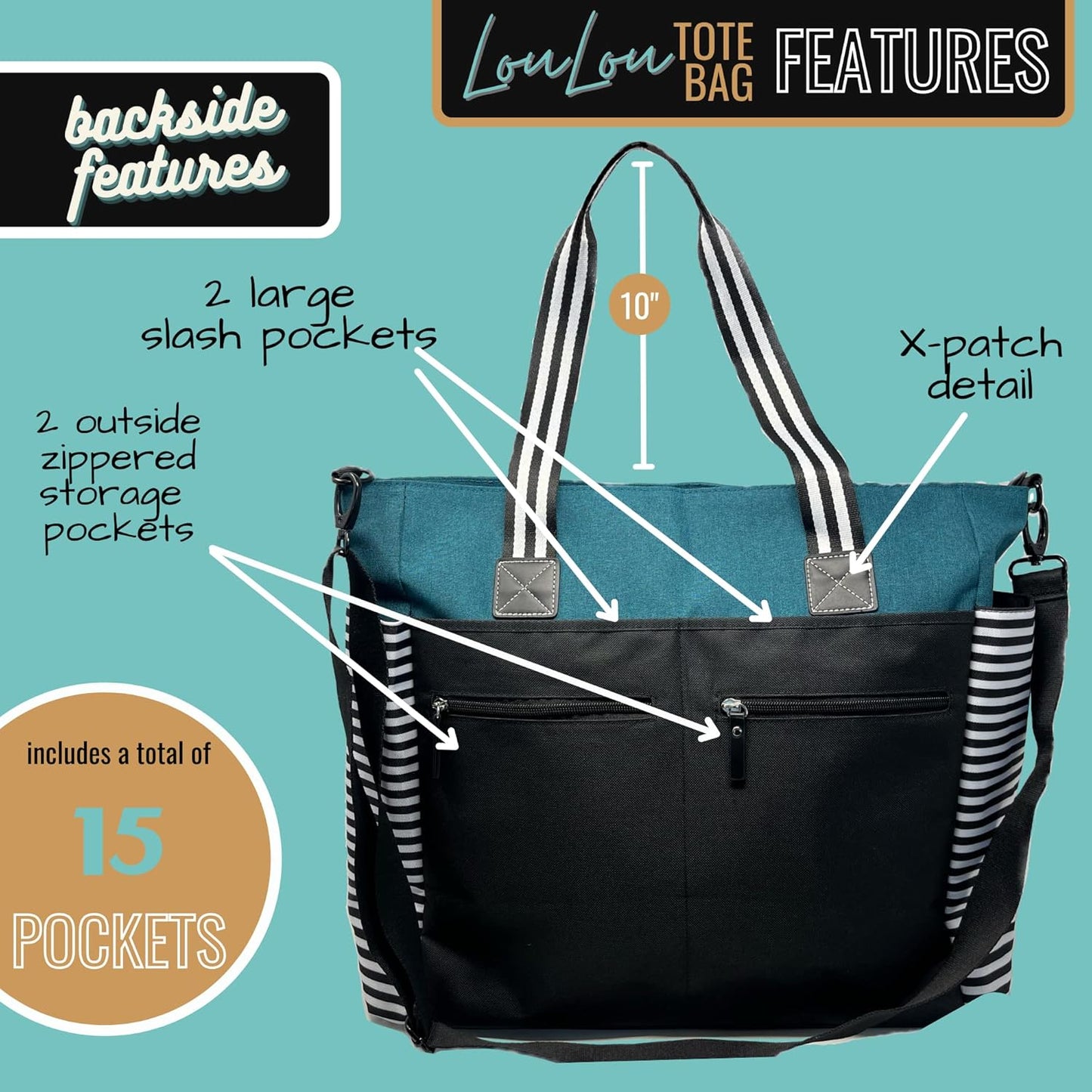 Brooke & Jess Designs Teacher Tote Bag for Work - Teacher Handbag Gifts for Women, Teacher Bag Best Teacher Appreciation Gift