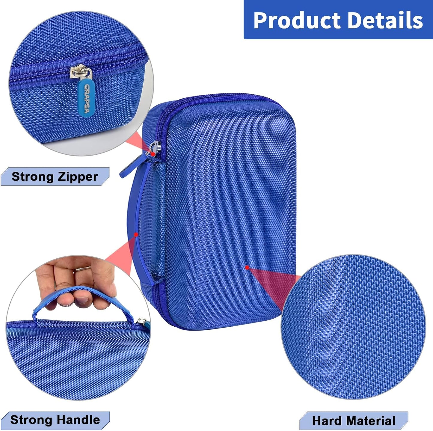 Case Compatible with Anker Prime Power Bank, 27,650mAh 3-Port 250W& for Prime USB C Charging Station, Storage Travel Holder for Anker Prime Charging Base, Portable Chargers, Cable-Blue (Box Only)