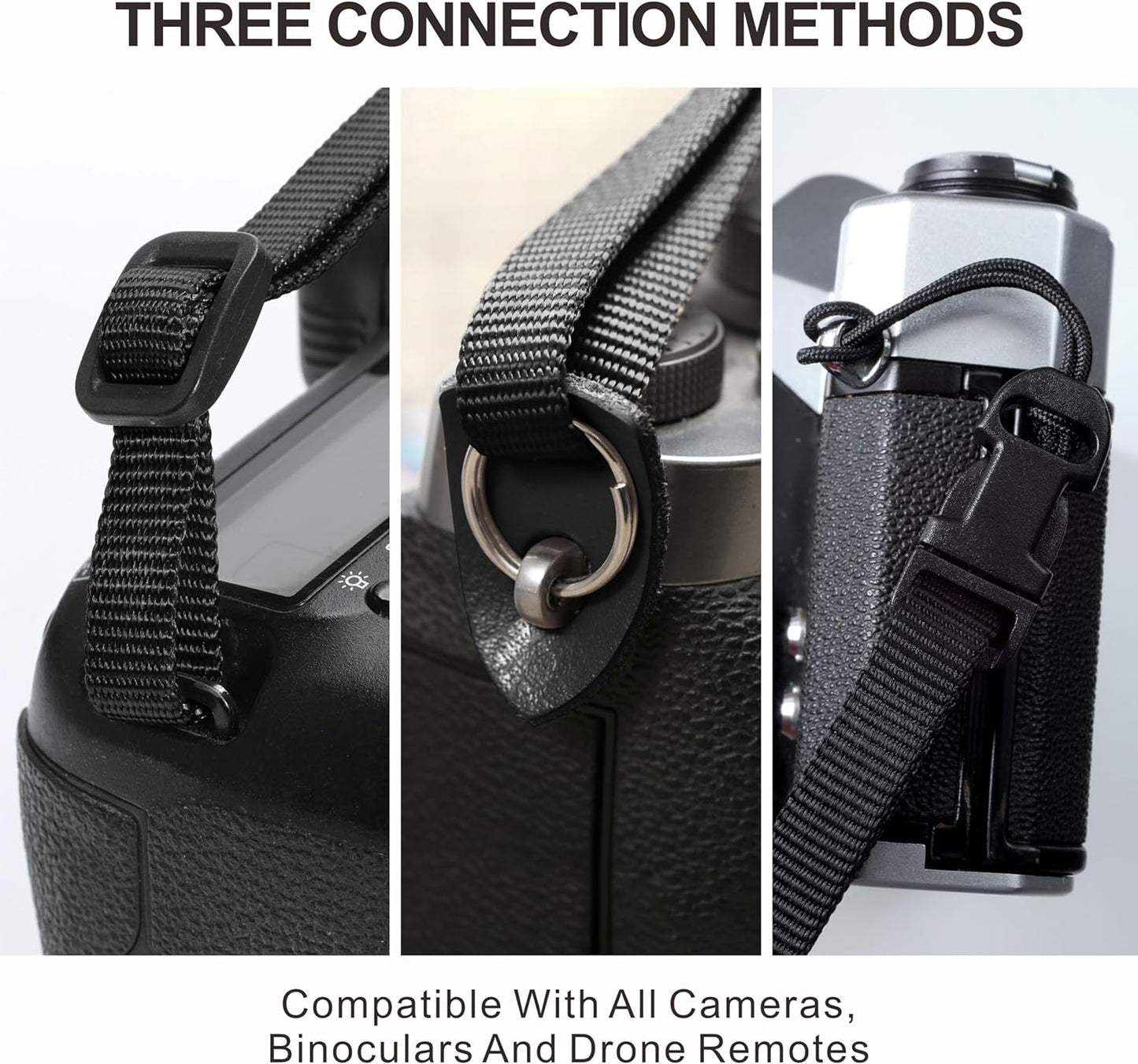 Padwa Lifestyle Boho Blue Camera Strap - 2" Full Grain Leather Ends Camera Straps for Photographers, Vintage Embroidered Cotton Weave Soft Suede Fabric Padded Strap Quick Release fits All Cameras