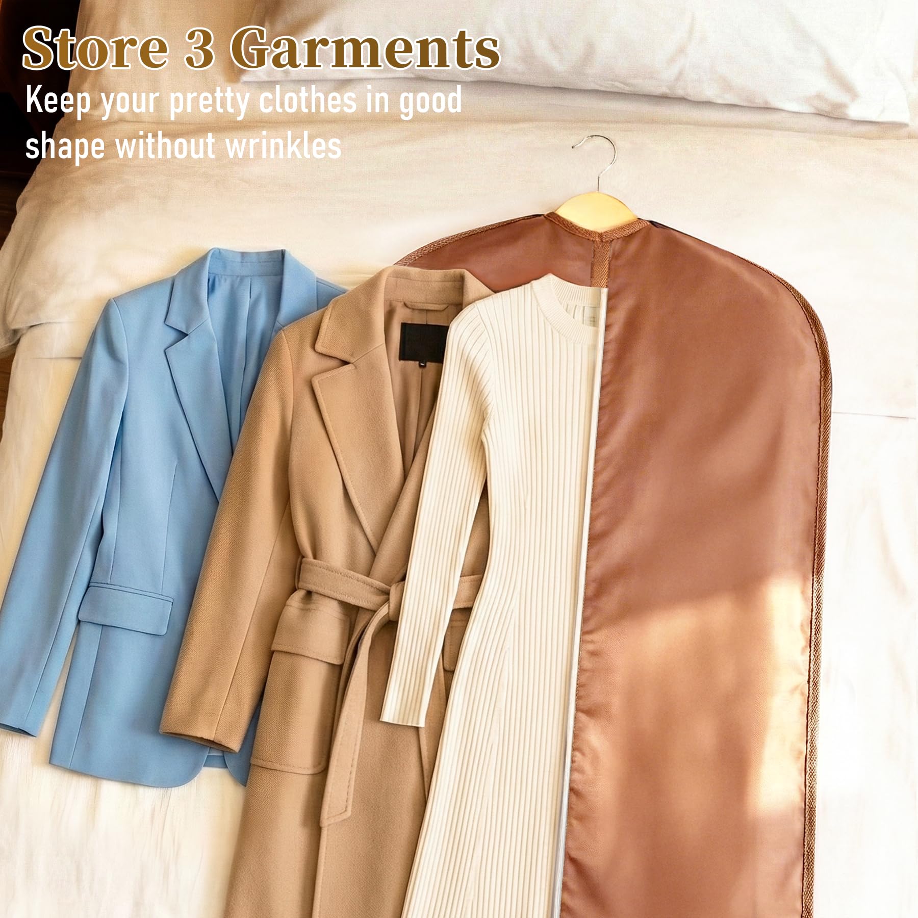 MISSLO Carry on Garment Bags for Travel for Women 56" Foldable Dress Bag with Large Pockets Bag