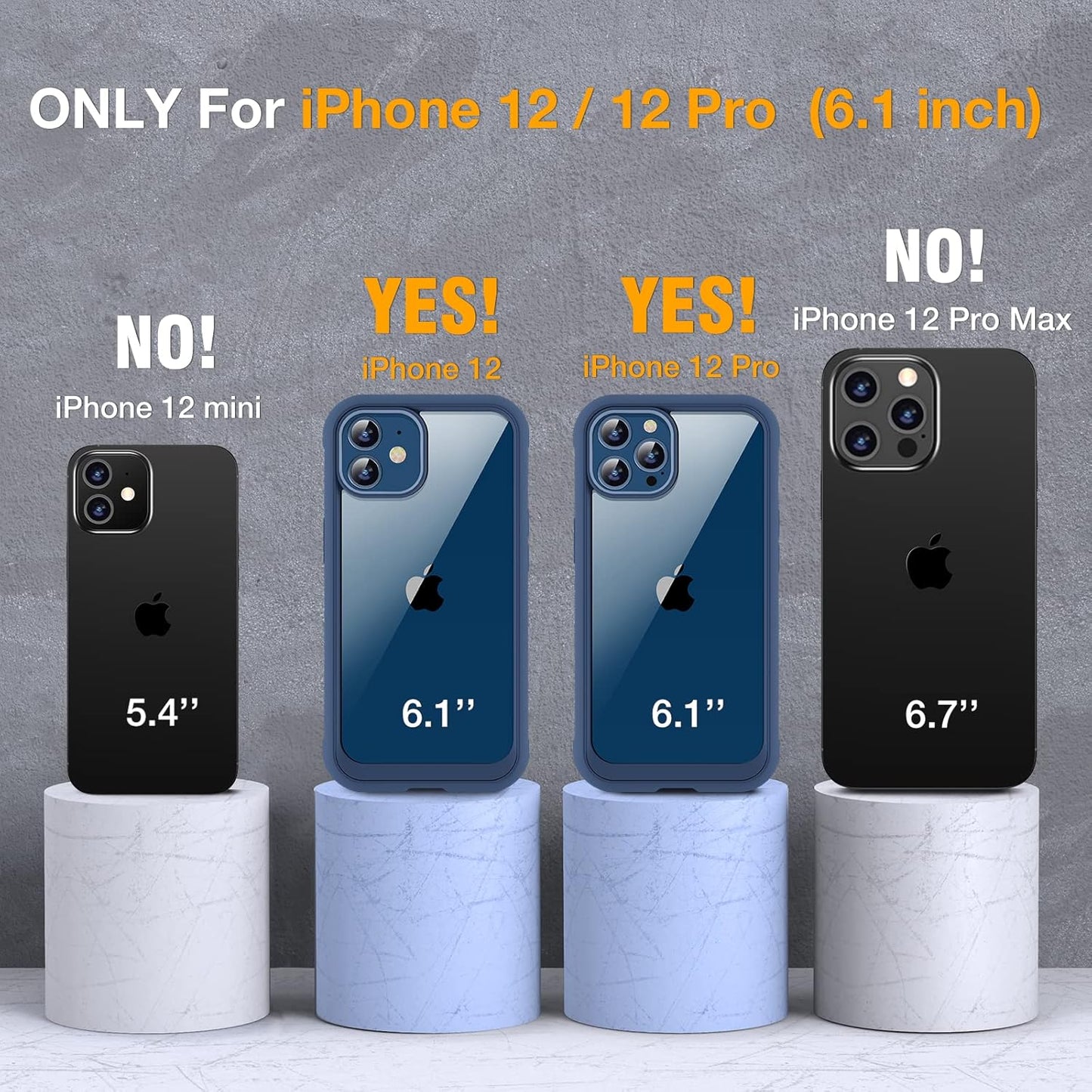 Miracase Glass Series for iPhone 12/12 Pro Case 6.1 inch, Upgraded Full-Body Rugged Phone Bumper