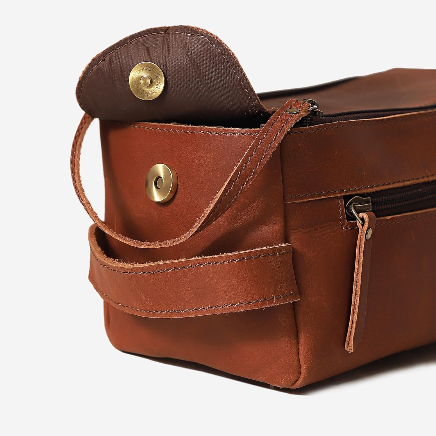 cuero Genuine Buffalo Leather Unisex Toiletry Bag Travel Leather Dopp Kit Made With High Class