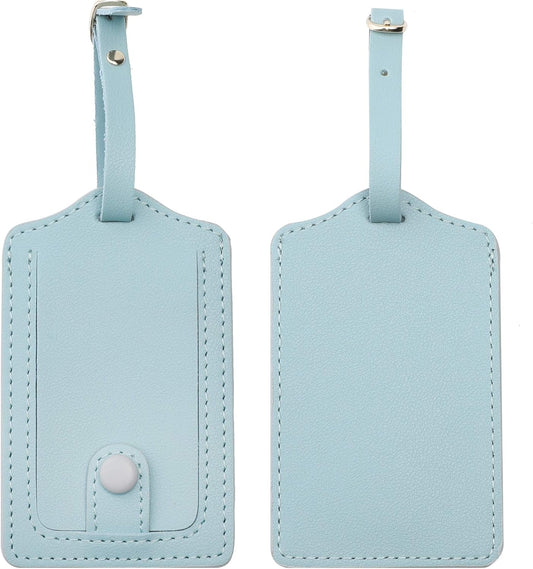Jagucho Leather Luggage Tags for Men Women-Luggage Tags for Suitcases-Baggage Bag Tag Suitcase Labels ID Tags with Full Back Privacy Cover for Carnival Cruise Ships, Travel Tags