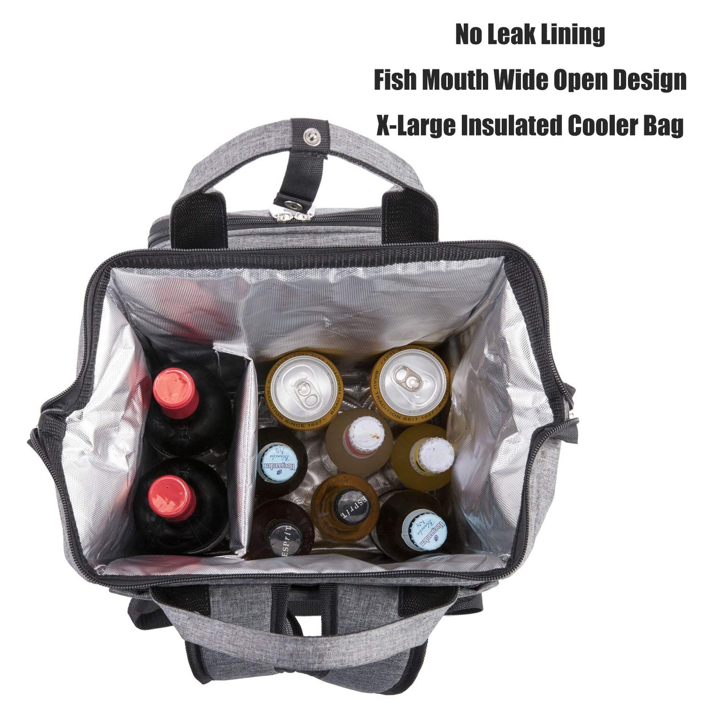 ALLCAMP Picnic Backpack, 2-Person Set with Blanket and Wine Holder, Gray