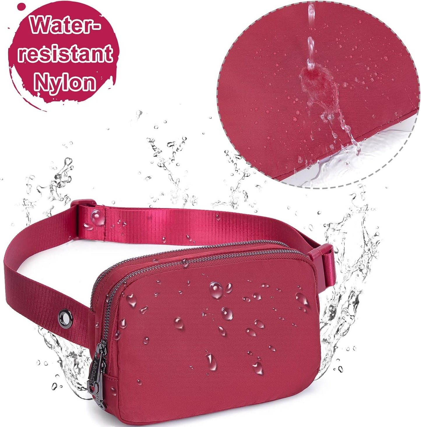 AROME Mini Belt Bag for Women, Fashion Waist Packs Fanny Pack Crossbody Bags with Strap Extender for Women Men, Waterproof Waist Bag Hip Bum Bag for Casual Travel Running Hiking Outdoor Sports