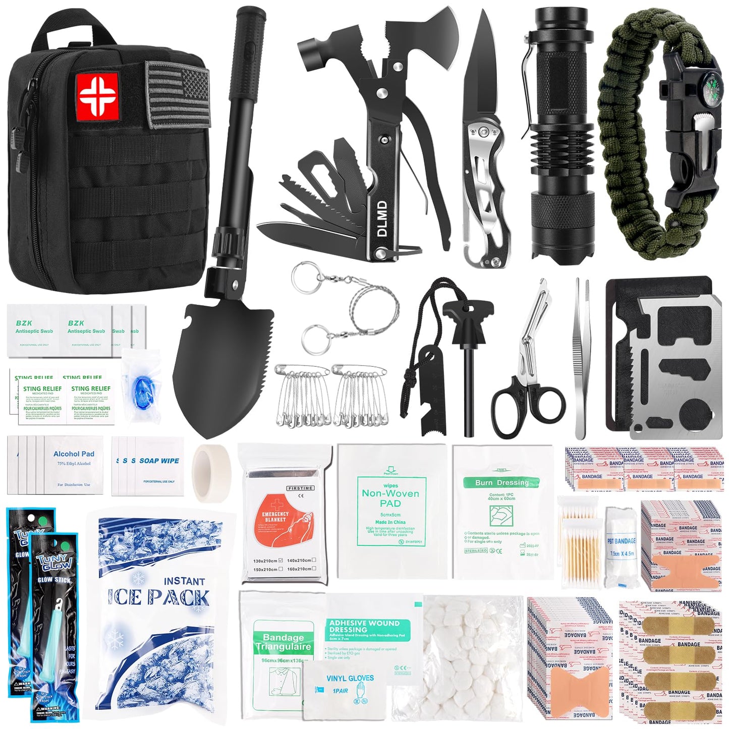 DLMD 320 PCS Survival Kits First Aid Kit, Gifts for Men Fathers Day Him Dad, Survival Gear and