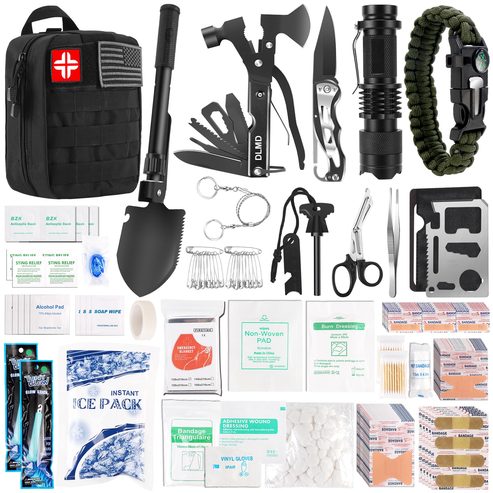 DLMD 320 PCS Survival Kits First Aid Kit, Gifts for Men Fathers Day Him Dad, Survival Gear and