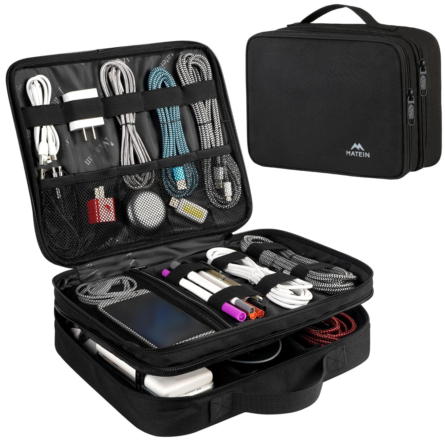 MATEIN Cable Organizer Bag, Large Travel Storage Bag, Sturdy Tool Case